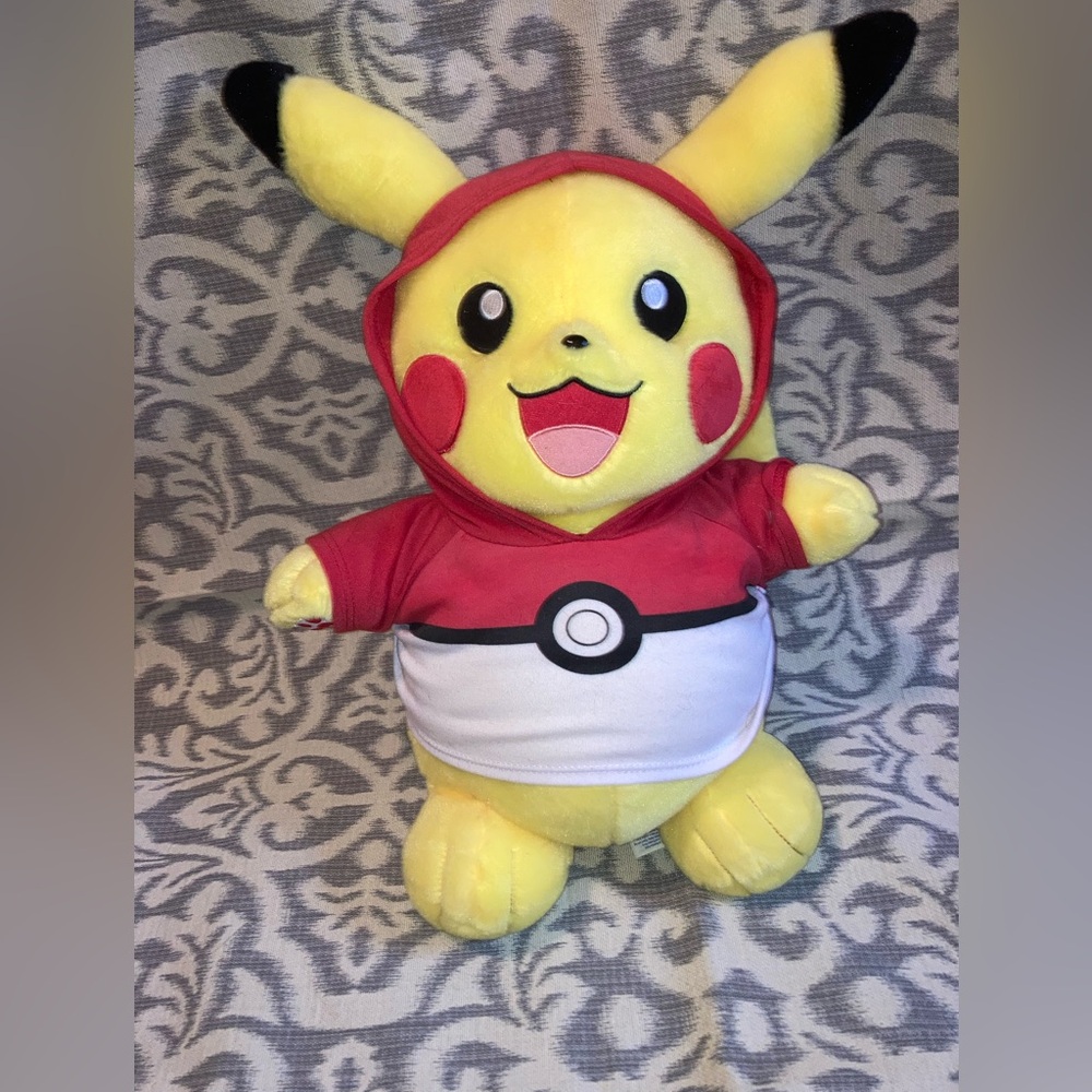 Build a Bear Pikachu Plush Toy with Red Hoodie